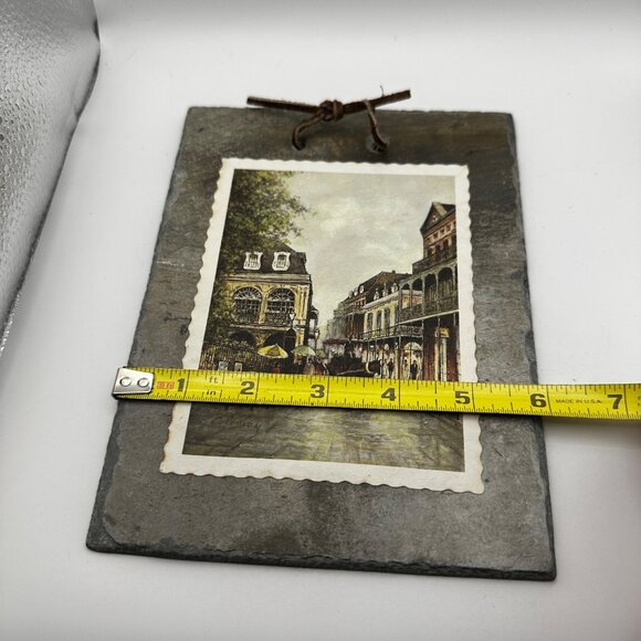 VTG 3 piece New Orleans French Quarter roofing slate art 8 X6” wall plaques - Picture 10 of 10